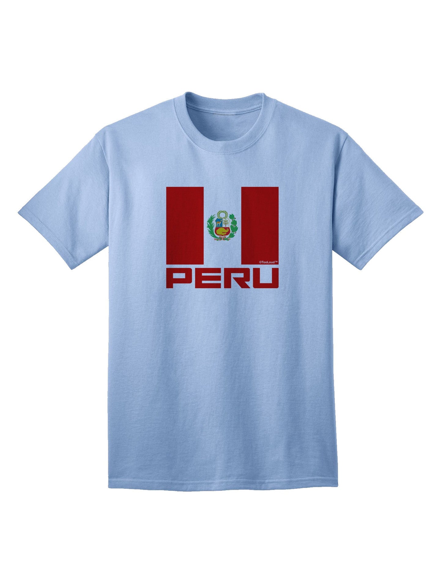 Authentic Peru Flag Adult T-Shirt - Premium Quality-Mens T-shirts-TooLoud-Light-Blue-Small-Davson Sales