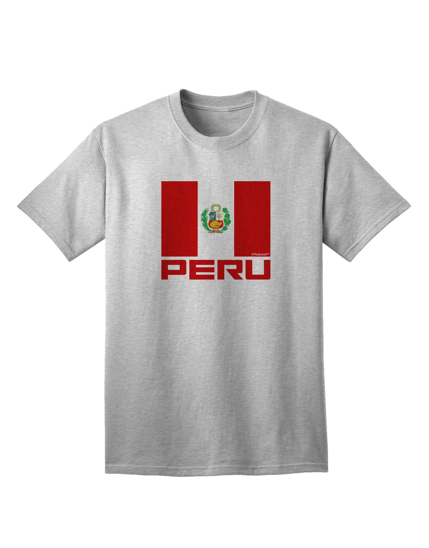 Authentic Peru Flag Adult T-Shirt - Premium Quality-Mens T-shirts-TooLoud-AshGray-Small-Davson Sales
