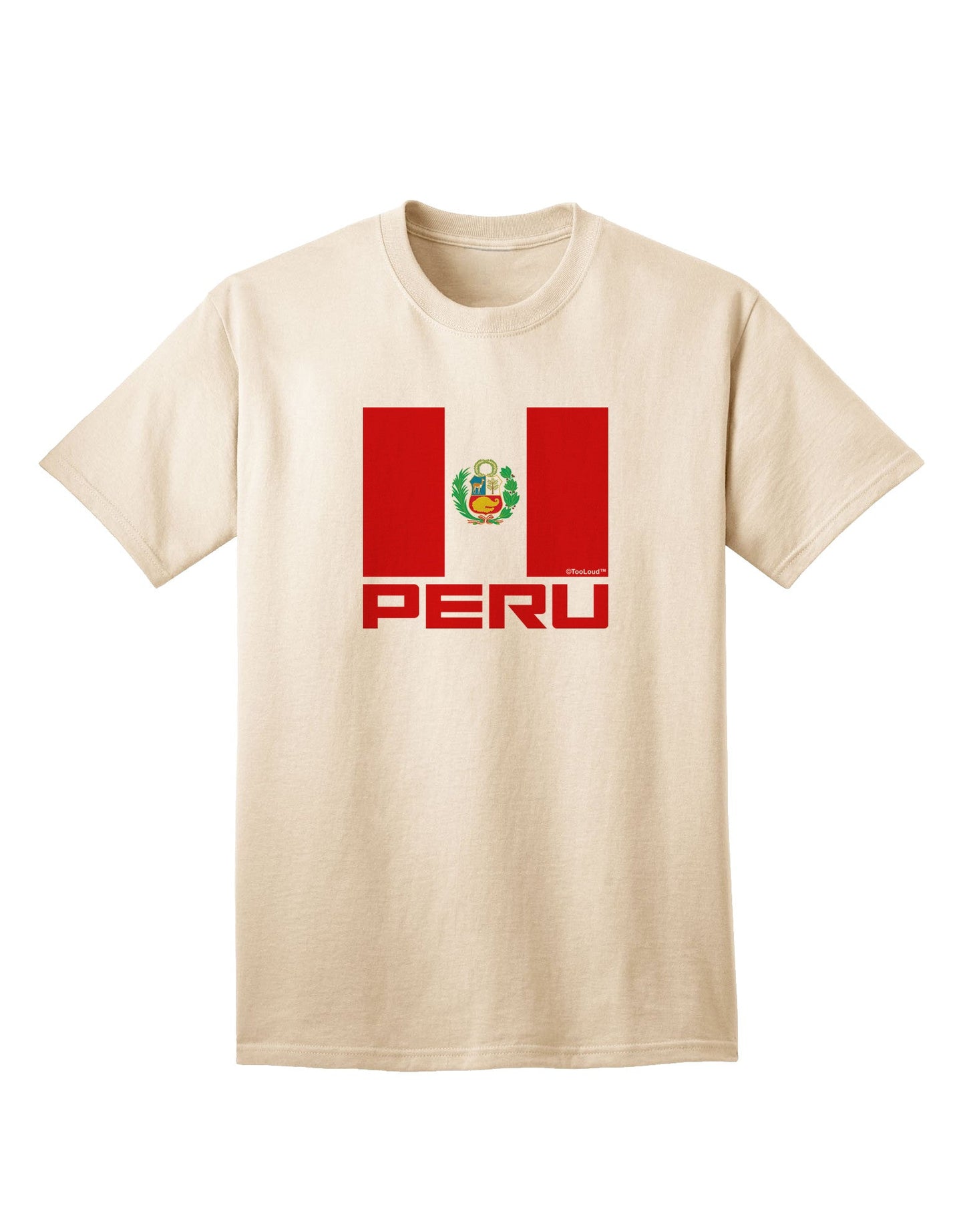 Authentic Peru Flag Adult T-Shirt - Premium Quality-Mens T-shirts-TooLoud-Natural-Small-Davson Sales