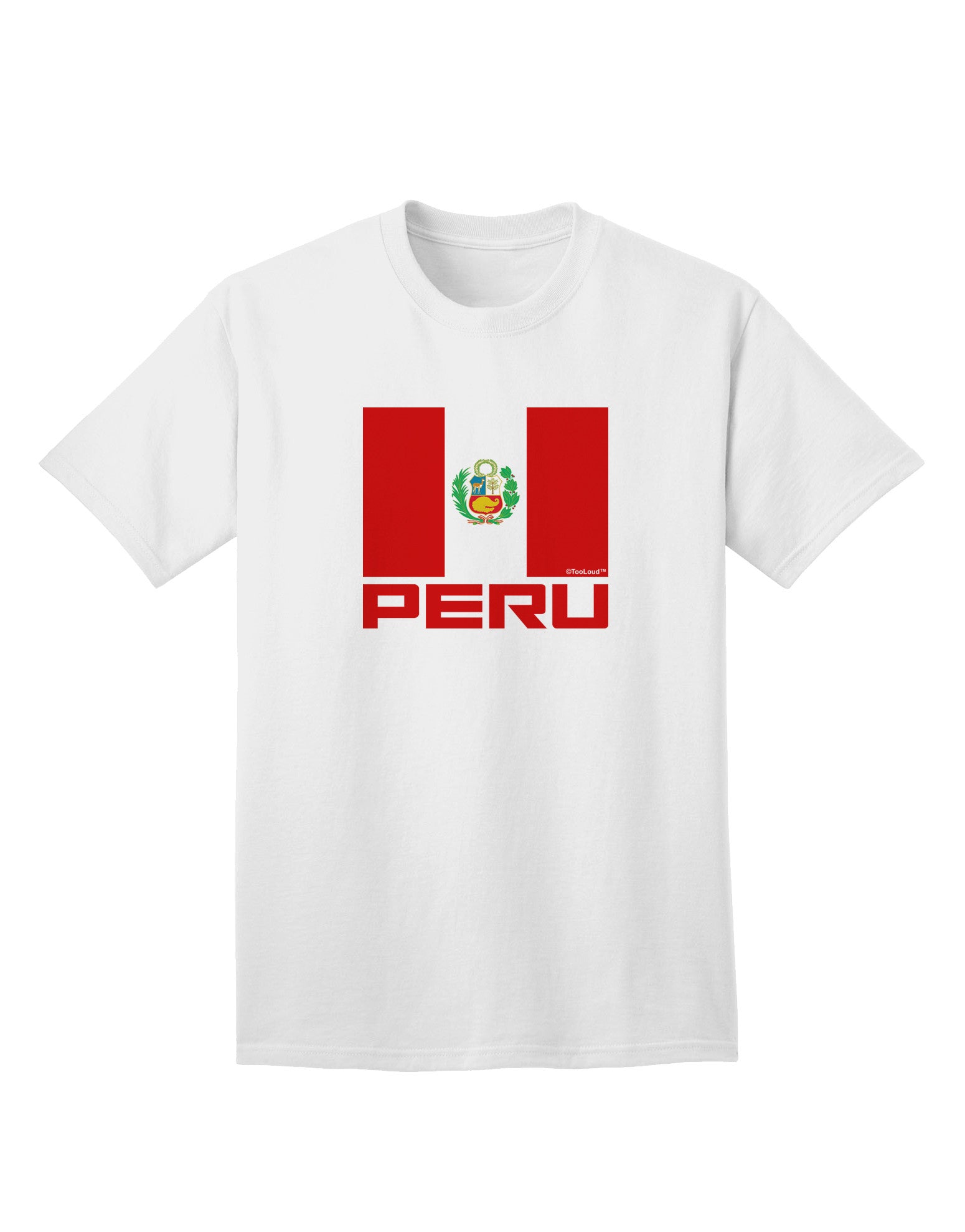 Authentic Peru Flag Adult T-Shirt - Premium Quality-Mens T-shirts-TooLoud-White-Small-Davson Sales