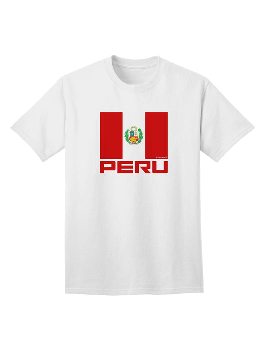 Authentic Peru Flag Adult T-Shirt - Premium Quality-Mens T-shirts-TooLoud-White-Small-Davson Sales