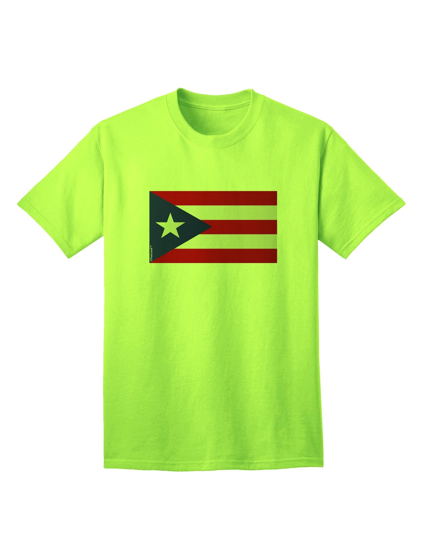 Authentic Puerto Rico Flag - Premium Adult T-Shirt Collection-Mens T-shirts-TooLoud-Neon-Green-Small-Davson Sales