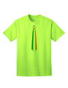 Authentic-Style Faux Irish Flag Tie: Adult T-Shirt for St. Patrick's Day Celebrations-Mens T-shirts-TooLoud-Neon-Green-Small-Davson Sales