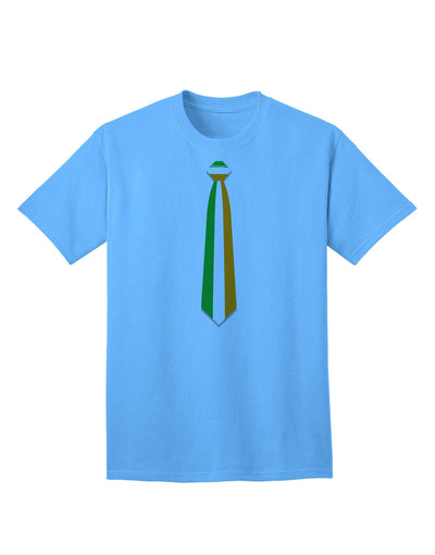 Authentic-Style Faux Irish Flag Tie: Adult T-Shirt for St. Patrick's Day Celebrations-Mens T-shirts-TooLoud-Aquatic-Blue-Small-Davson Sales