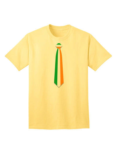 Authentic-Style Faux Irish Flag Tie: Adult T-Shirt for St. Patrick's Day Celebrations-Mens T-shirts-TooLoud-Yellow-Small-Davson Sales