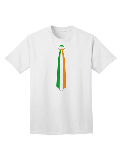 Authentic-Style Faux Irish Flag Tie: Adult T-Shirt for St. Patrick's Day Celebrations-Mens T-shirts-TooLoud-White-Small-Davson Sales