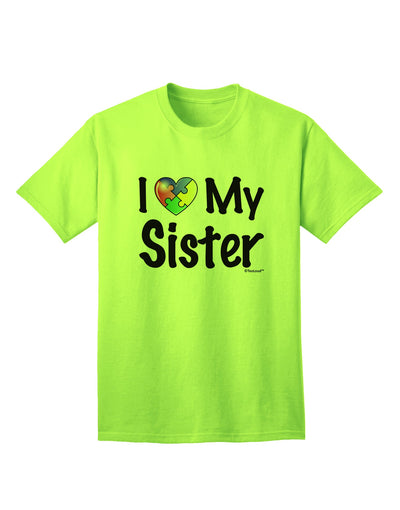 Autism Awareness Adult T-Shirt - A Heartfelt Tribute to Sisters by TooLoud-Mens T-shirts-TooLoud-Neon-Green-Small-Davson Sales