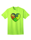 Autism Awareness Adult T-Shirt: Big Puzzle Heart Design by TooLoud-Mens T-shirts-TooLoud-Neon-Green-Small-Davson Sales