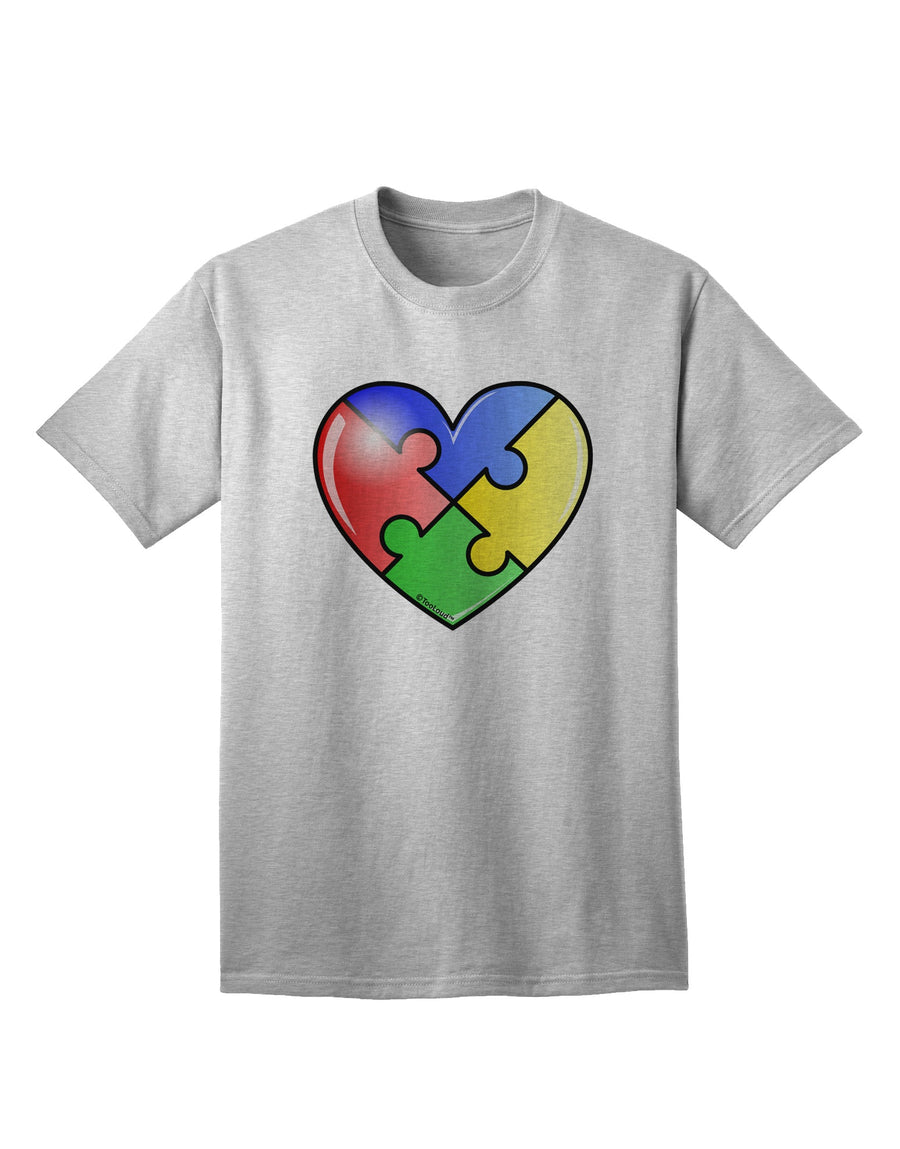 Autism Awareness Adult T-Shirt: Big Puzzle Heart Design by TooLoud-Mens T-shirts-TooLoud-White-Small-Davson Sales