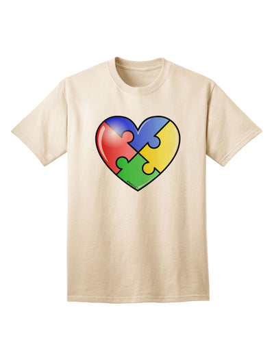 Autism Awareness Adult T-Shirt: Big Puzzle Heart Design by TooLoud-Mens T-shirts-TooLoud-Natural-Small-Davson Sales