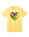 Autism Awareness Adult T-Shirt: Big Puzzle Heart Design by TooLoud-Mens T-shirts-TooLoud-Yellow-Small-Davson Sales