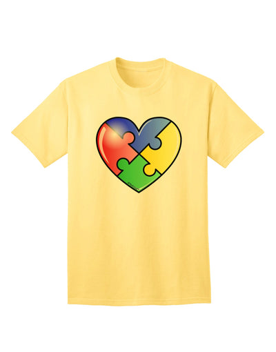 Autism Awareness Adult T-Shirt: Big Puzzle Heart Design by TooLoud-Mens T-shirts-TooLoud-Yellow-Small-Davson Sales