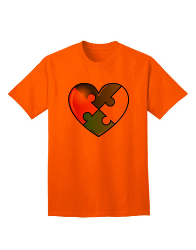 Autism Awareness Adult T-Shirt: Big Puzzle Heart Design by TooLoud-Mens T-shirts-TooLoud-Orange-Small-Davson Sales