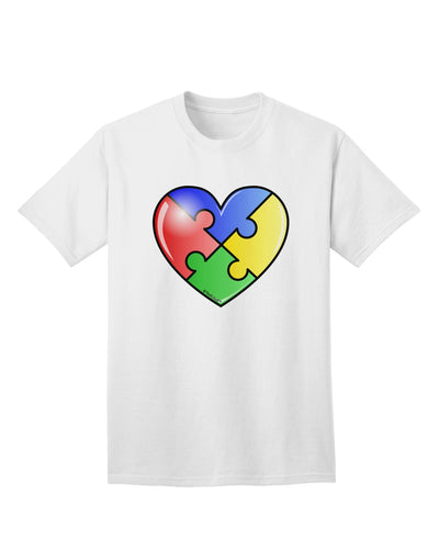 Autism Awareness Adult T-Shirt: Big Puzzle Heart Design by TooLoud-Mens T-shirts-TooLoud-White-Small-Davson Sales