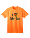 Autism Awareness Adult T-Shirt: Show Your Love for Your Son with TooLoud-Mens T-shirts-TooLoud-Neon-Orange-Small-Davson Sales