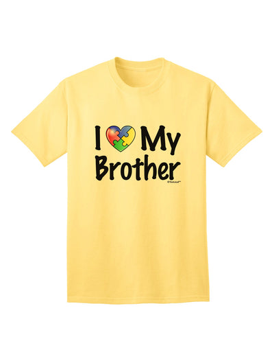 Autism Awareness Adult T-Shirt: Show Your Support with the I Heart My Brother Collection by TooLoud-Mens T-shirts-TooLoud-Yellow-Small-Davson Sales