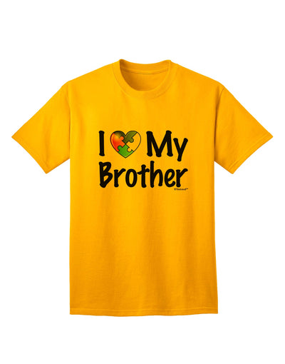 Autism Awareness Adult T-Shirt: Show Your Support with the I Heart My Brother Collection by TooLoud-Mens T-shirts-TooLoud-Gold-Small-Davson Sales