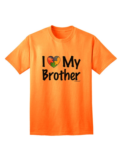 Autism Awareness Adult T-Shirt: Show Your Support with the I Heart My Brother Collection by TooLoud-Mens T-shirts-TooLoud-Neon-Orange-Small-Davson Sales