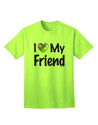 Autism Awareness Adult T-Shirt - Show Your Support with the I Heart My Friend Collection by TooLoud-Mens T-shirts-TooLoud-Neon-Green-Small-Davson Sales