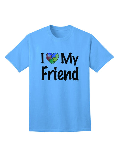 Autism Awareness Adult T-Shirt - Show Your Support with the I Heart My Friend Collection by TooLoud-Mens T-shirts-TooLoud-Aquatic-Blue-Small-Davson Sales