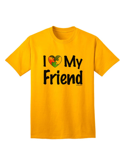 Autism Awareness Adult T-Shirt - Show Your Support with the I Heart My Friend Collection by TooLoud-Mens T-shirts-TooLoud-Gold-Small-Davson Sales