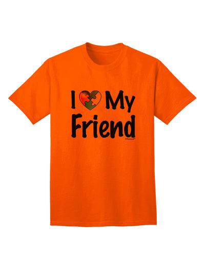 Autism Awareness Adult T-Shirt - Show Your Support with the I Heart My Friend Collection by TooLoud-Mens T-shirts-TooLoud-Orange-Small-Davson Sales