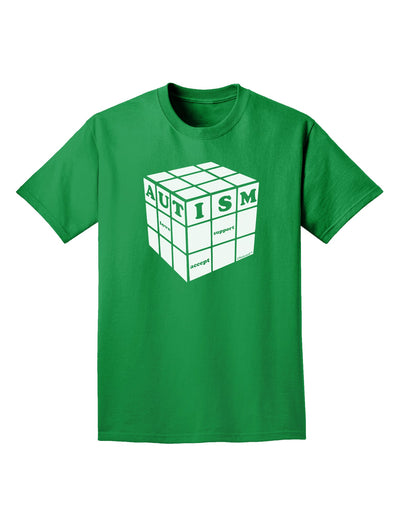 Autism Awareness - Cube B & W Adult Dark T-Shirt-Mens T-Shirt-TooLoud-Kelly-Green-Small-Davson Sales