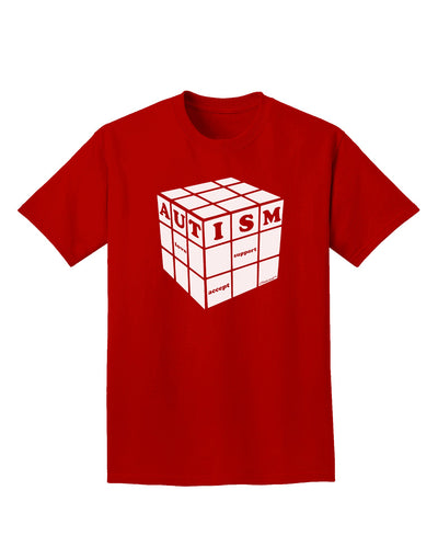 Autism Awareness - Cube B & W Adult Dark T-Shirt-Mens T-Shirt-TooLoud-Red-Small-Davson Sales