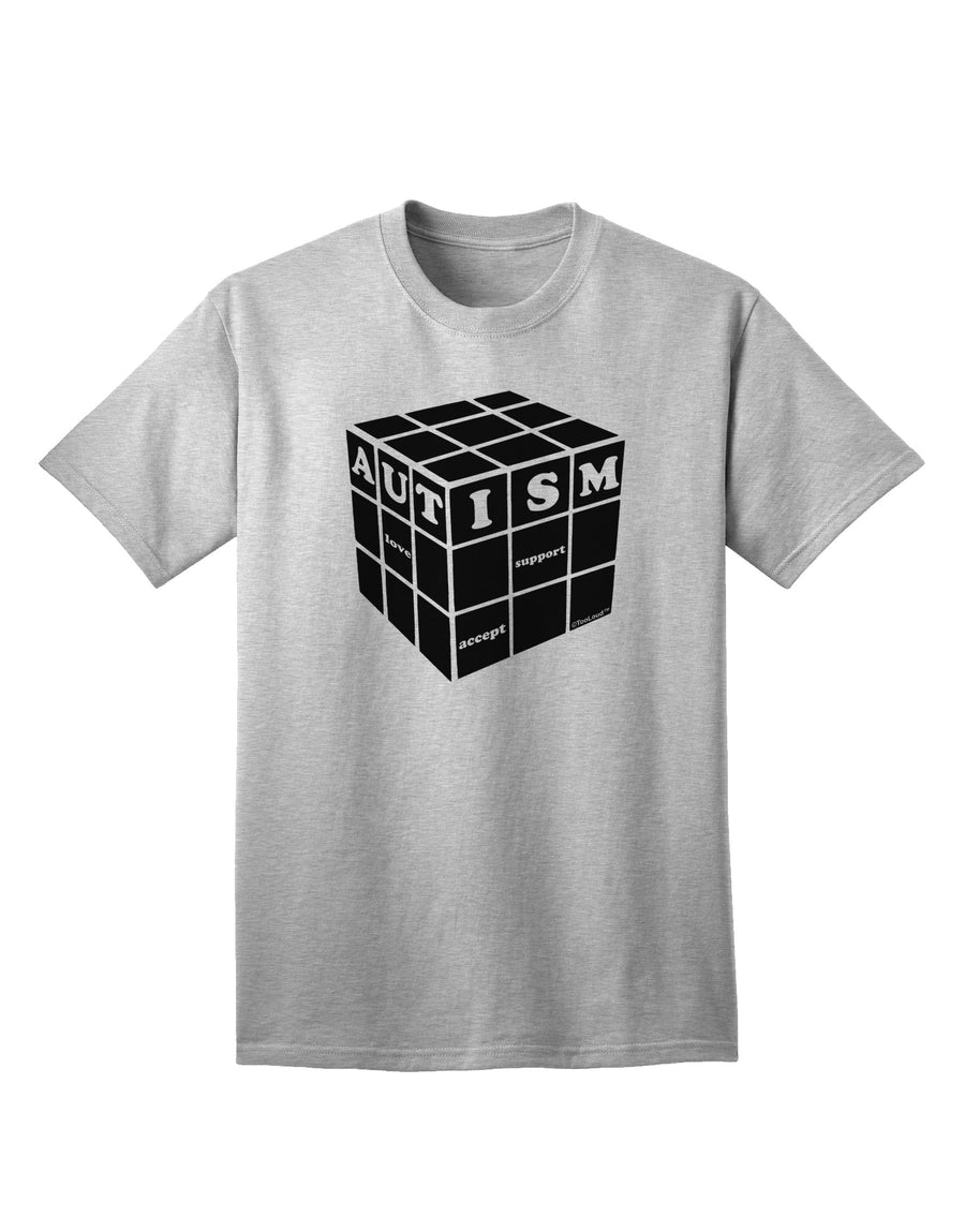 Autism Awareness - Cube B & W Adult T-Shirt-unisex t-shirt-TooLoud-White-Small-Davson Sales