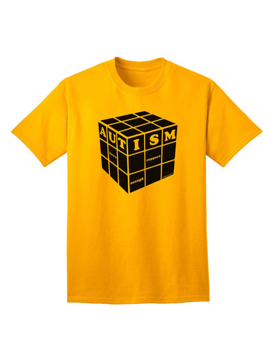 Autism Awareness - Cube B & W Adult T-Shirt-unisex t-shirt-TooLoud-Gold-Small-Davson Sales