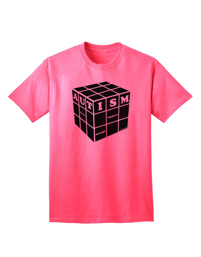 Autism Awareness - Cube B & W Adult T-Shirt-unisex t-shirt-TooLoud-Neon-Pink-Small-Davson Sales