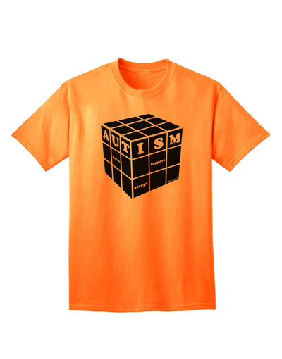 Autism Awareness - Cube B & W Adult T-Shirt-unisex t-shirt-TooLoud-Neon-Orange-Small-Davson Sales