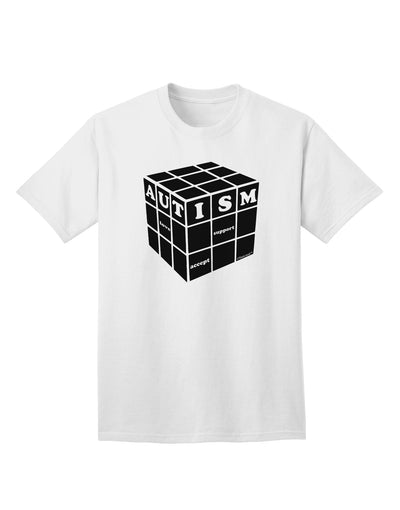 Autism Awareness - Cube B & W Adult T-Shirt-unisex t-shirt-TooLoud-White-Small-Davson Sales