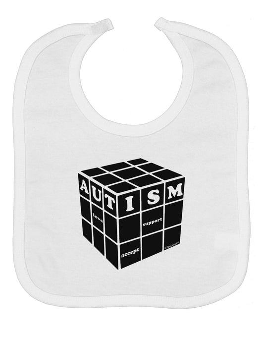 Autism Awareness - Cube B & W Baby Bib