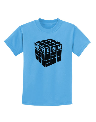 Autism Awareness - Cube B & W Childrens T-Shirt-Childrens T-Shirt-TooLoud-Aquatic-Blue-X-Small-Davson Sales