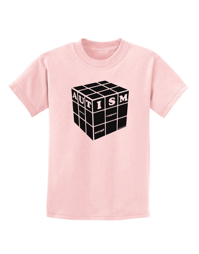 Autism Awareness - Cube B & W Childrens T-Shirt-Childrens T-Shirt-TooLoud-PalePink-X-Small-Davson Sales