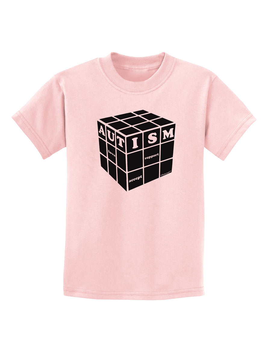 Autism Awareness - Cube B & W Childrens T-Shirt-Childrens T-Shirt-TooLoud-White-X-Small-Davson Sales