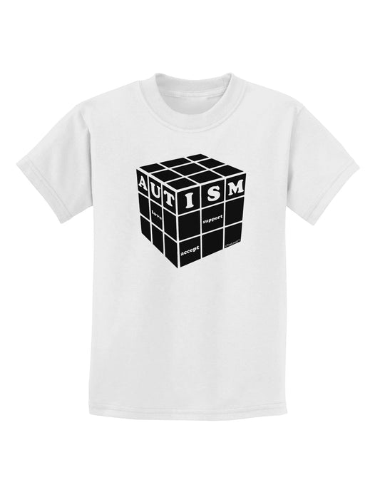 Autism Awareness - Cube B & W Childrens T-Shirt-Childrens T-Shirt-TooLoud-White-X-Small-Davson Sales
