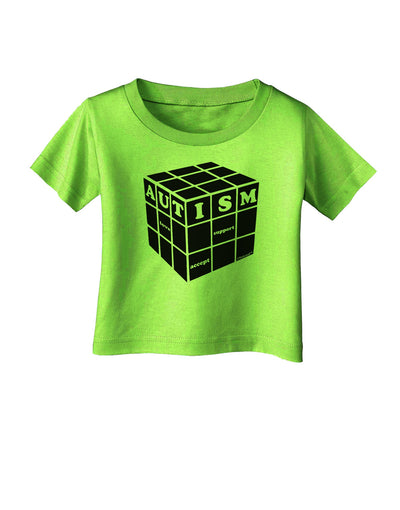 Autism Awareness - Cube B & W Infant T-Shirt-Infant T-Shirt-TooLoud-Lime-Green-06-Months-Davson Sales