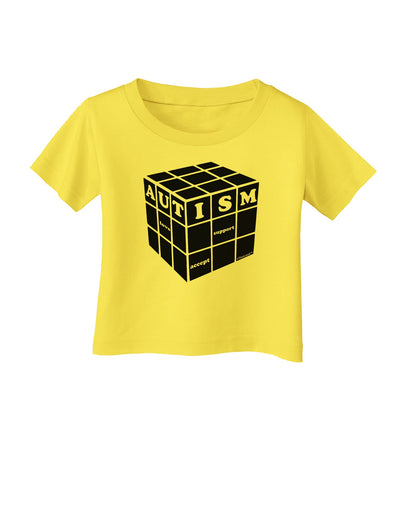 Autism Awareness - Cube B & W Infant T-Shirt-Infant T-Shirt-TooLoud-Yellow-06-Months-Davson Sales