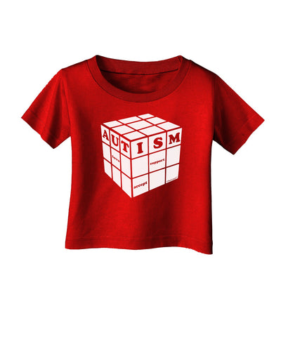 Autism Awareness - Cube B & W Infant T-Shirt Dark-Infant T-Shirt-TooLoud-Red-06-Months-Davson Sales