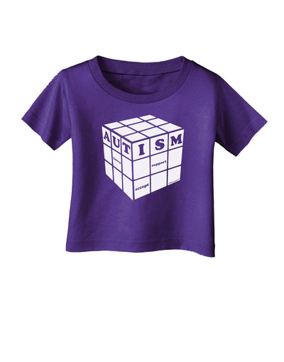 Autism Awareness - Cube B & W Infant T-Shirt Dark-Infant T-Shirt-TooLoud-Purple-06-Months-Davson Sales