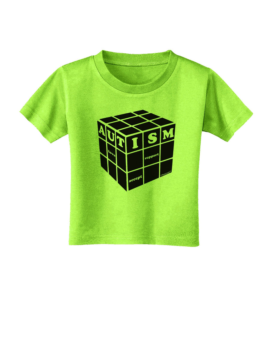Autism Awareness - Cube B & W Toddler T-Shirt-Toddler T-Shirt-TooLoud-White-2T-Davson Sales