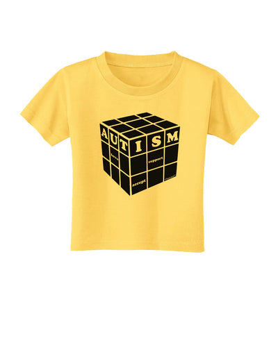 Autism Awareness - Cube B & W Toddler T-Shirt-Toddler T-Shirt-TooLoud-Yellow-2T-Davson Sales