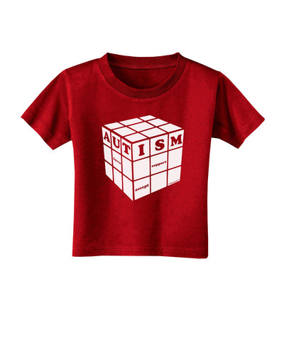 Autism Awareness - Cube B & W Toddler T-Shirt Dark-Toddler T-Shirt-TooLoud-Red-2T-Davson Sales