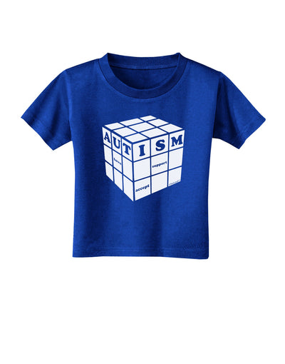 Autism Awareness - Cube B & W Toddler T-Shirt Dark-Toddler T-Shirt-TooLoud-Royal-Blue-2T-Davson Sales