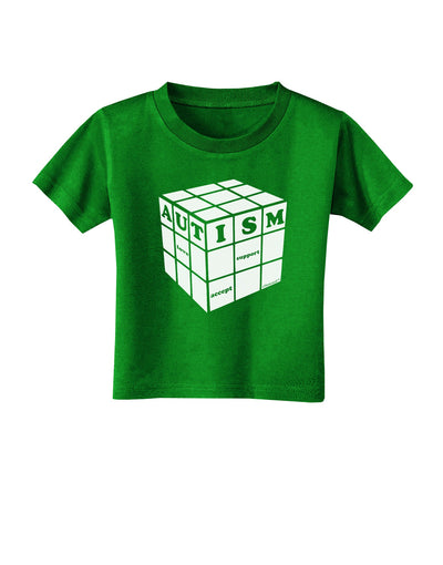 Autism Awareness - Cube B & W Toddler T-Shirt Dark-Toddler T-Shirt-TooLoud-Clover-Green-2T-Davson Sales