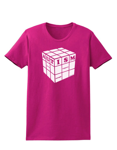 Autism Awareness - Cube B & W Womens Dark T-Shirt-TooLoud-Hot-Pink-Small-Davson Sales