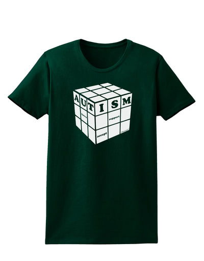 Autism Awareness - Cube B & W Womens Dark T-Shirt-TooLoud-Forest-Green-Small-Davson Sales