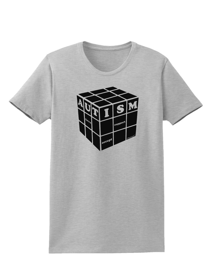 Autism Awareness - Cube B & W Womens T-Shirt-Womens T-Shirt-TooLoud-White-X-Small-Davson Sales